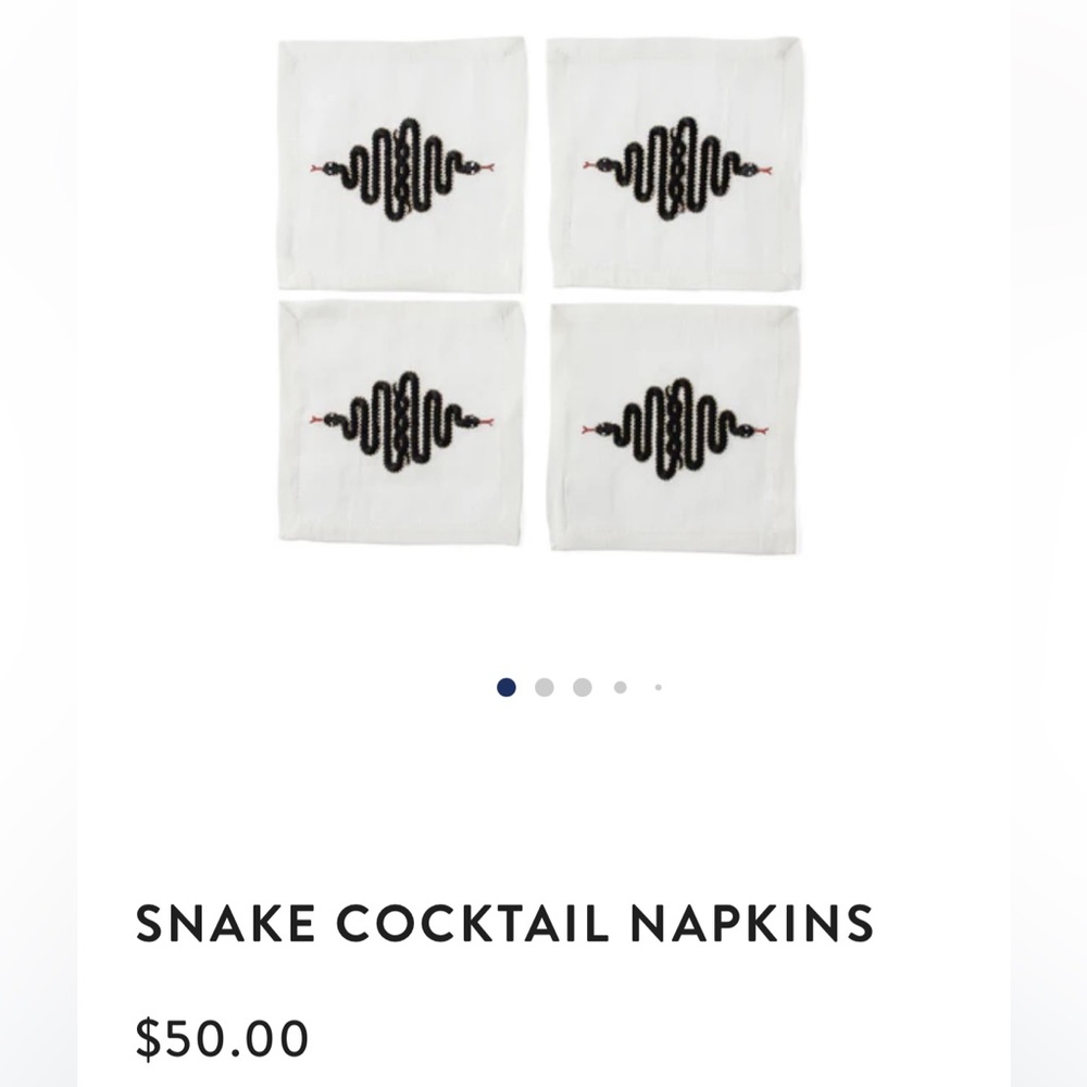 Snake Cocktail Napkins (4) Jonathan Adler